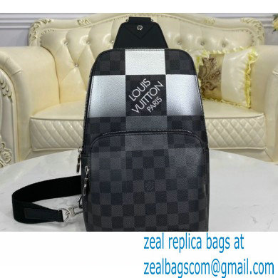 Louis Vuitton Damier Graphite Giant Canvas Avenue Sling Bag N40403 White - Click Image to Close