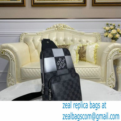 Louis Vuitton Damier Graphite Giant Canvas Avenue Sling Bag N40403 White