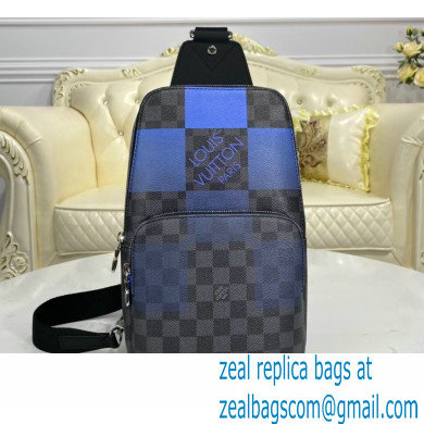 Louis Vuitton Damier Graphite Giant Canvas Avenue Sling Bag N40404 Blue - Click Image to Close