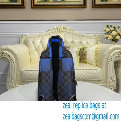 Louis Vuitton Damier Graphite Giant Canvas Avenue Sling Bag N40404 Blue - Click Image to Close
