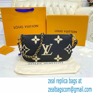 Louis Vuitton Embossed Leather Multi Pochette Accessoires Bag M45777 Black/Cream 2021 - Click Image to Close