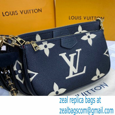 Louis Vuitton Embossed Leather Multi Pochette Accessoires Bag M45777 Black/Cream 2021 - Click Image to Close