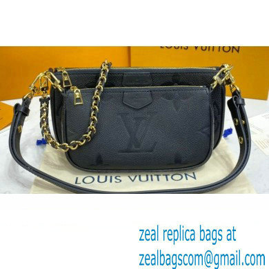 Louis Vuitton Embossed Leather Multi Pochette Accessoires Bag M80399 Black 2021 - Click Image to Close