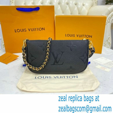 Louis Vuitton Embossed Leather Multi Pochette Accessoires Bag M80399 Black 2021 - Click Image to Close