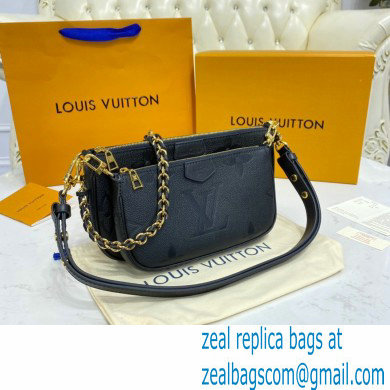 Louis Vuitton Embossed Leather Multi Pochette Accessoires Bag M80399 Black 2021 - Click Image to Close