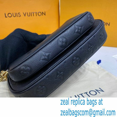 Louis Vuitton Embossed Leather Multi Pochette Accessoires Bag M80399 Black 2021 - Click Image to Close