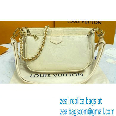 Louis Vuitton Embossed Leather Multi Pochette Accessoires Bag M80447 Cream 2021 - Click Image to Close
