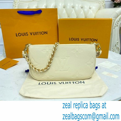 Louis Vuitton Embossed Leather Multi Pochette Accessoires Bag M80447 Cream 2021 - Click Image to Close