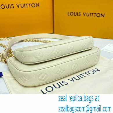 Louis Vuitton Embossed Leather Multi Pochette Accessoires Bag M80447 Cream 2021