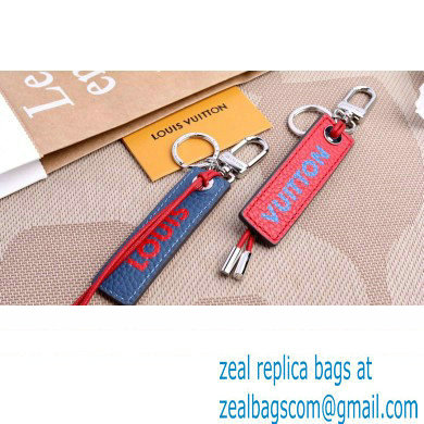 Louis Vuitton Epi Color Block LV Dual Bag Charm and Key Holder MP2554 Blue/Red - Click Image to Close
