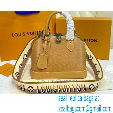 Louis Vuitton Epi Leather Alma BB Bag M57540 Honey Gold with Embroidered Logo Wide Strap 2021 - Click Image to Close