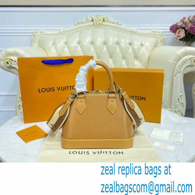 Louis Vuitton Epi Leather Alma BB Bag M57540 Honey Gold with Embroidered Logo Wide Strap 2021