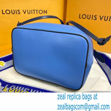 Louis Vuitton Epi Leather NeoNoe BB Bag M57691 Bleuet Blue with Embroidered Logo Wide Strap 2021 - Click Image to Close