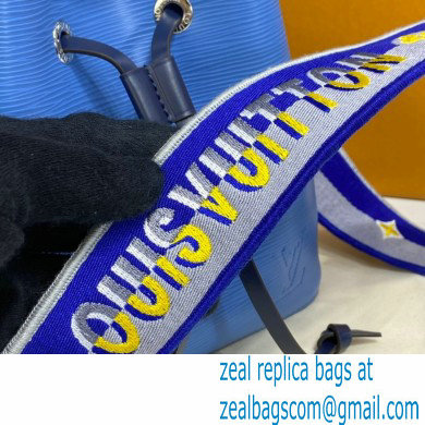 Louis Vuitton Epi Leather NeoNoe BB Bag M57691 Bleuet Blue with Embroidered Logo Wide Strap 2021 - Click Image to Close