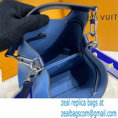 Louis Vuitton Epi Leather NeoNoe BB Bag M57691 Bleuet Blue with Embroidered Logo Wide Strap 2021