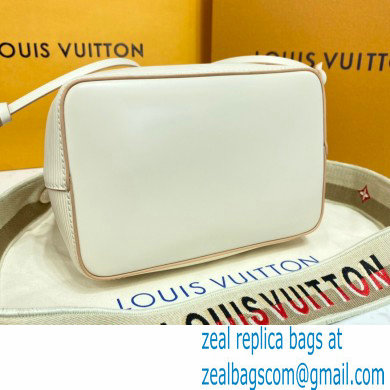 Louis Vuitton Epi Leather NeoNoe BB Bag M57693 Quartz White with Embroidered Logo Wide Strap 2021