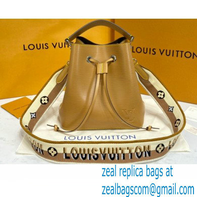 Louis Vuitton Epi Leather NeoNoe BB Bag M57706 Honey Gold with Embroidered Logo Wide Strap 2021 - Click Image to Close