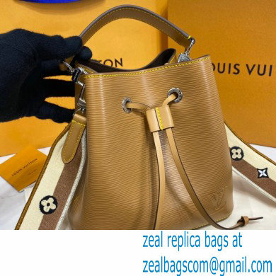 Louis Vuitton Epi Leather NeoNoe BB Bag M57706 Honey Gold with Embroidered Logo Wide Strap 2021 - Click Image to Close