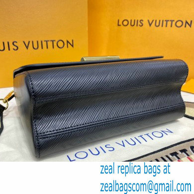 Louis Vuitton Epi Leather Twist MM Bag M57505 Black with Embroidered Logo Wide Strap 2021