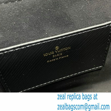 Louis Vuitton Epi Leather Twist MM Bag M57505 Black with Embroidered Logo Wide Strap 2021 - Click Image to Close