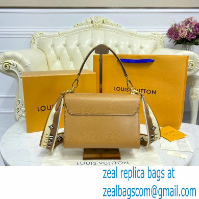 Louis Vuitton Epi Leather Twist MM Bag M57506 Honey Gold with Embroidered Logo Wide Strap 2021