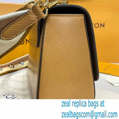 Louis Vuitton Epi Leather Twist MM Bag M57506 Honey Gold with Embroidered Logo Wide Strap 2021