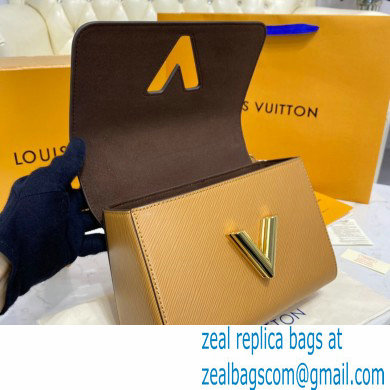 Louis Vuitton Epi Leather Twist MM Bag M57506 Honey Gold with Embroidered Logo Wide Strap 2021