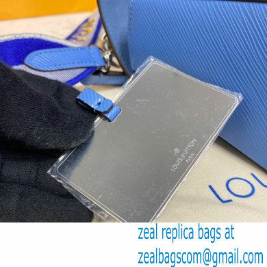 Louis Vuitton Epi Leather Twist MM Bag M57507 Bleuet Blue with Embroidered Logo Wide Strap 2021 - Click Image to Close