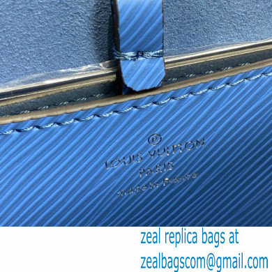 Louis Vuitton Epi Leather Twist MM Bag M57507 Bleuet Blue with Embroidered Logo Wide Strap 2021