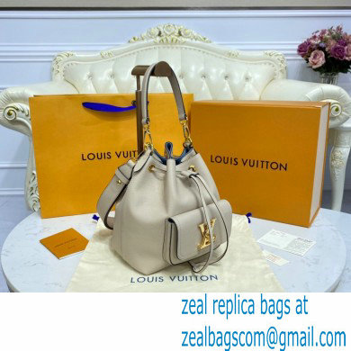Louis Vuitton Grained Calf Leather Lockme Bucket Bag M57688 Greige 2021