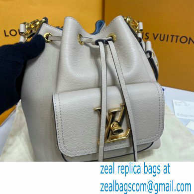 Louis Vuitton Grained Calf Leather Lockme Bucket Bag M57688 Greige 2021 - Click Image to Close