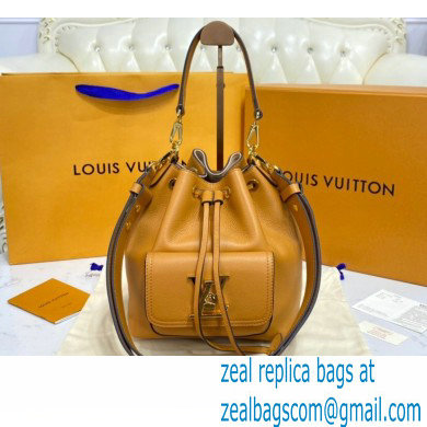 Louis Vuitton Grained Calf Leather Lockme Bucket Bag M57689 Arizona Beige 2021 - Click Image to Close