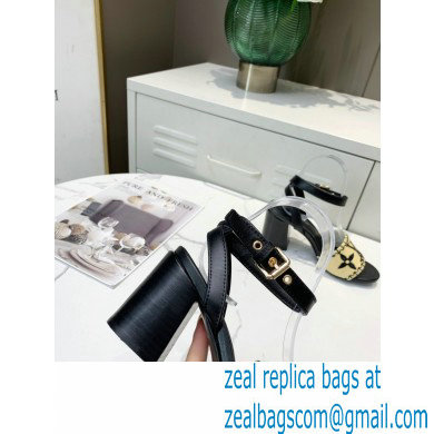 Louis Vuitton Heel 7.5cm Sienna Flat Sandals Black Embroidered Raffia 2021