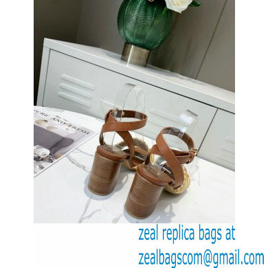 Louis Vuitton Heel 7.5cm Sienna Flat Sandals Brown Embroidered Raffia 2021 - Click Image to Close