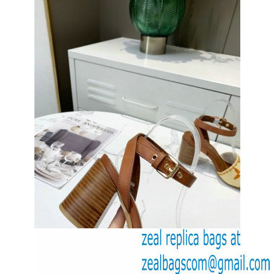Louis Vuitton Heel 7.5cm Sienna Flat Sandals Brown Embroidered Raffia 2021