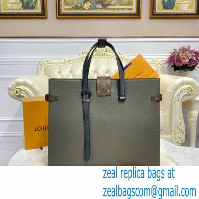 Louis Vuitton Leather Men's Shopping Tote Bag M30725 Army Green 2021 - Click Image to Close