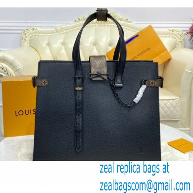 Louis Vuitton Leather Men's Shopping Tote Bag M30725 Black 2021 - Click Image to Close