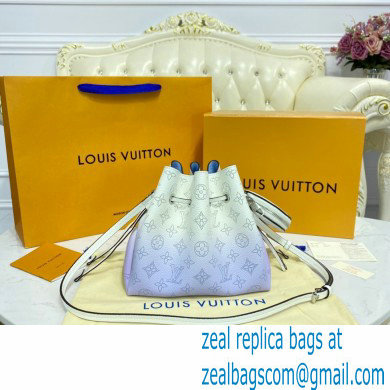 Louis Vuitton Mahina Perforated Leather Bella Bucket Bag M57856 Gradient Blue 2021