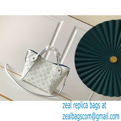 Louis Vuitton Mahina Perforated Leather Hina PM Bag M56199 Snow White/Bleu Orage Blue 2021 - Click Image to Close