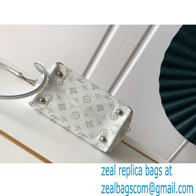 Louis Vuitton Mahina Perforated Leather Hina PM Bag M56199 Snow White/Bleu Orage Blue 2021