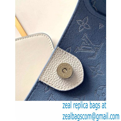 Louis Vuitton Mahina Perforated Leather Hina PM Bag M56199 Snow White/Bleu Orage Blue 2021