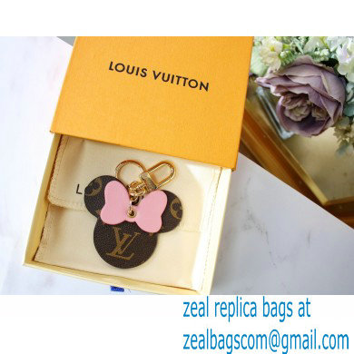 Louis Vuitton Monogram Canvas Bag Charm and Key Holder Mickey Minnie Mouse Pink