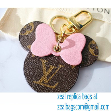 Louis Vuitton Monogram Canvas Bag Charm and Key Holder Mickey Minnie Mouse Pink - Click Image to Close