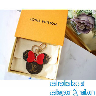 Louis Vuitton Monogram Canvas Bag Charm and Key Holder Mickey Minnie Mouse Red