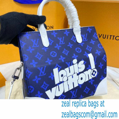 Louis Vuitton Monogram Canvas Print Tote Bag Blue 2021