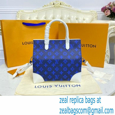 Louis Vuitton Monogram Canvas Print Tote Bag Blue 2021 - Click Image to Close