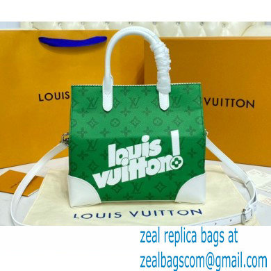 Louis Vuitton Monogram Canvas Print Tote Bag Green 2021 - Click Image to Close