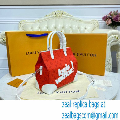 Louis Vuitton Monogram Canvas Print Tote Bag Red 2021