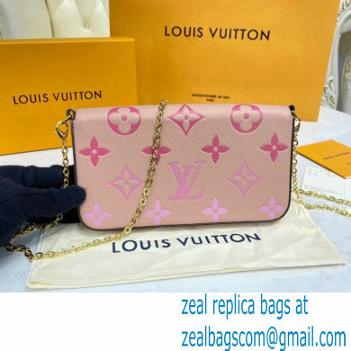Louis Vuitton Monogram Empreinte Leather Felicie Pochette Bag M80498 Bouton de Rose Pink By The Pool Capsule Collection 2021