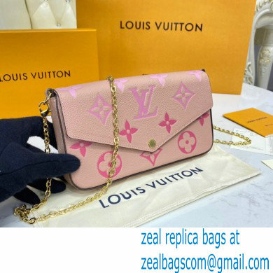 Louis Vuitton Monogram Empreinte Leather Felicie Pochette Bag M80498 Bouton de Rose Pink By The Pool Capsule Collection 2021